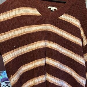 Brown and Cream Striped Sweater